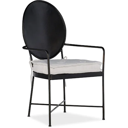 Metal Arm Chair with Reversible Cushion
